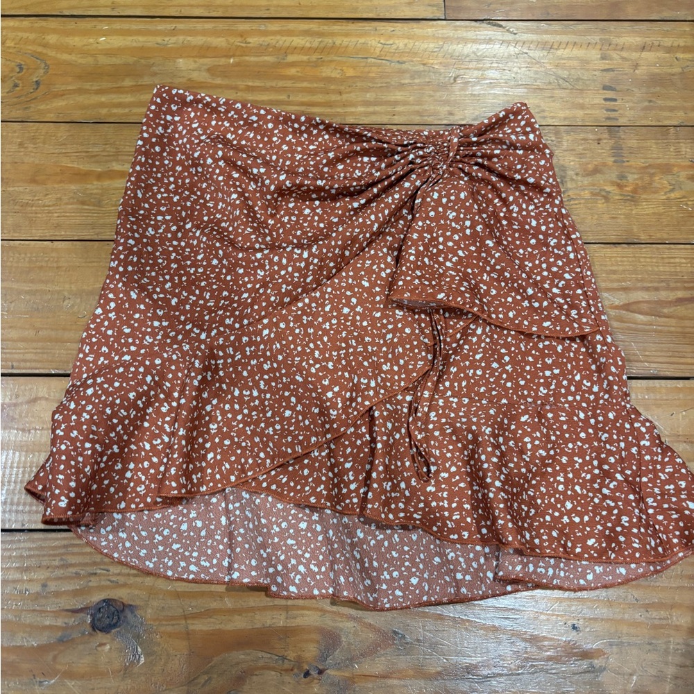 (663) BURNT ORANGE SKIRT